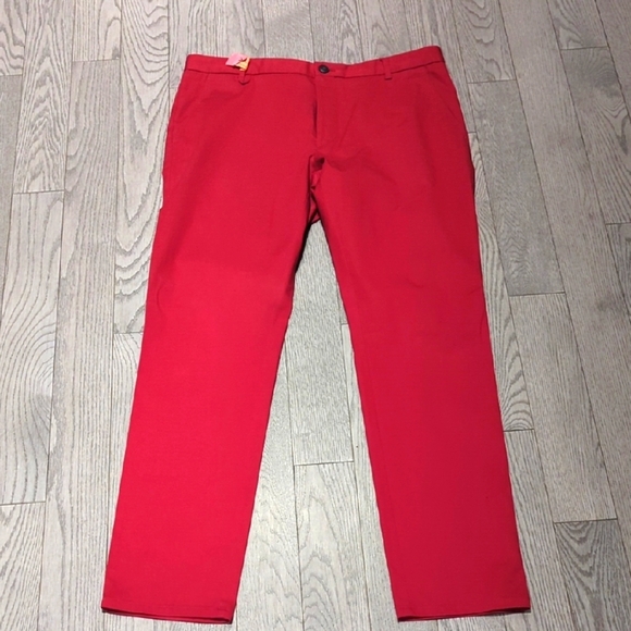 Mens Hugo Boss Bold Red Chinos - Size 32R Like New - Picture 2 of 8